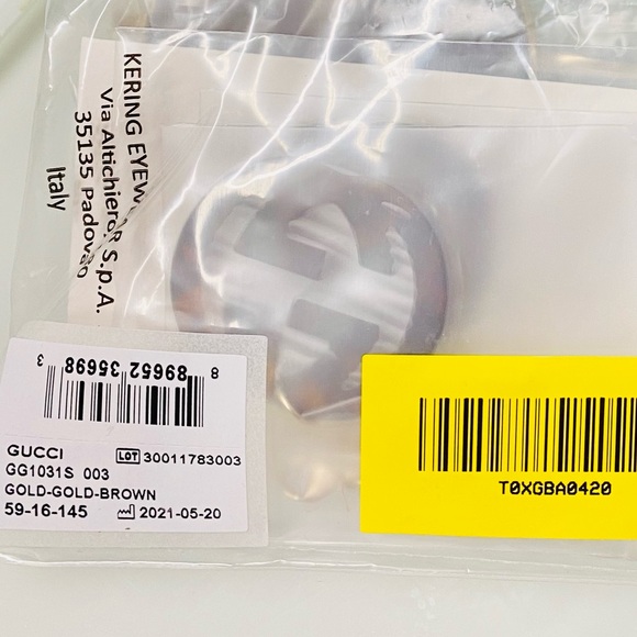 NWT Gucci Gold Gg1031s - 003 Chain CharmSunglasses - Picture 14 of 16